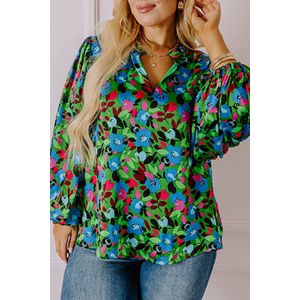 Bloemmotief Pofmouw Blouse