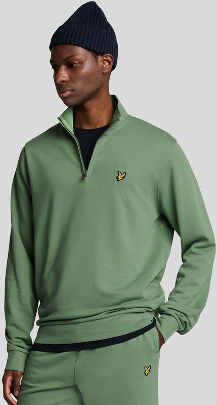 Lyle & Scott - Loopback 1/4 Zip Sweat - Groen - Sweatshirt