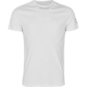 TOP GUN - Shirt - Grijs/Wit - Katoen - Normale Pasvorm - Kwartmouw