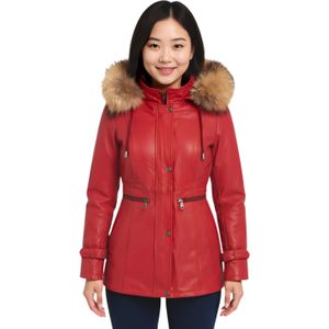 Dames - Rode - Parka - Met Capuchon - Putian