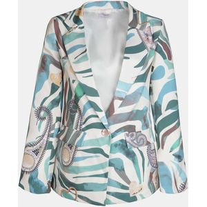 Mucho Gusto Blazer moon aquarel groen met paisley