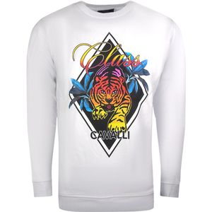 Cavalli Class - Diamond Tiger Design - Sweatshirt - Wit