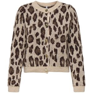 ONLY - ONLSYBILLE LS JQ BUTTON CARDIGAN - Beige - Dames - Cardigans