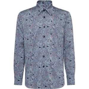 Billionaire - Milano Paisley Shirt - Blauw - Overhemden