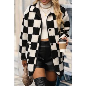 Geruite Sherpa Fleece Jas