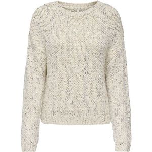 Only - Onlwinter Ls Sequins O-neck - Gebreide Pullover - Beige