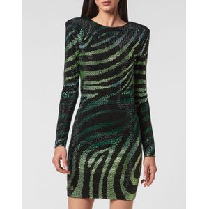 Philipp Plein - Mini Dress LS - Jurk - Groen - Viscose - Lange Mouwen