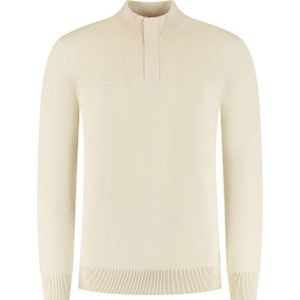 Pure Path - Trui - Ecru - Regular Fit - Half Zip Knitwear