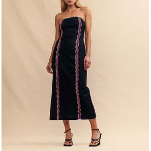 Nobodys Child - Raphaela Midaxi Jurk - Zwart - Bandeaujurk