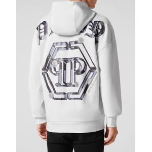 Philipp Plein - PP Glass - Hoodie - Wit - Katoenfleece