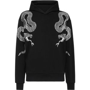 Philipp Plein - Crystal Snake Hoodie - Zwart - Katoen