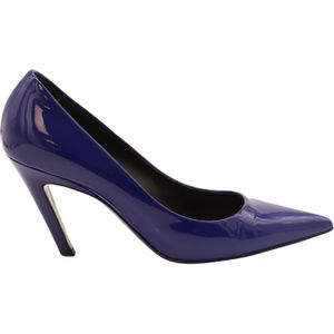 Balenciaga Puntige Hakken in Blauw Patentleer