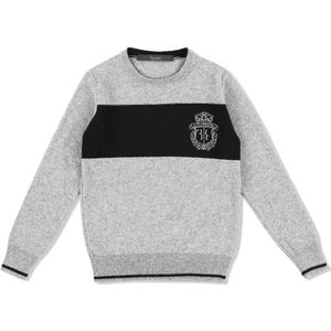 Pullover - Ronde Hals - Lamswol en Kasjmier - Effen - Jacquard Geweven Dessin