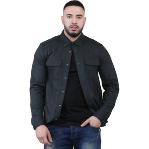 Autograph - Heren Wollen Blend Overshirt - Zwart