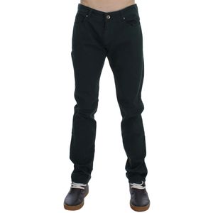 Ermanno Scervino Heren Green Cotton Denim Stretch Straight Fit Jeans