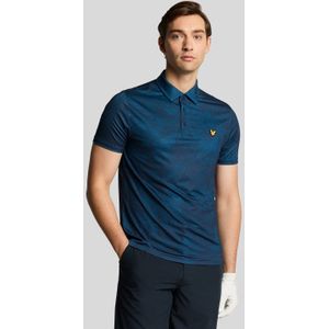 Lyle & Scott - Contour Geprinte Polo Shirt - Marineblauw