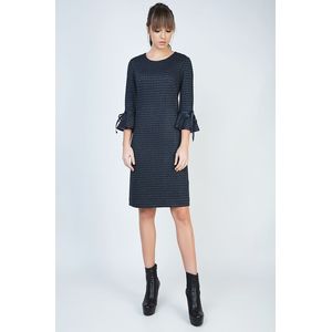 Conquista Fashion - Rechte Geruite Jurk - Jersey - Klokmouwen