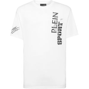 Plein Sport - T-shirt Round Neck SS Wave - Wit - Heren - Katoen