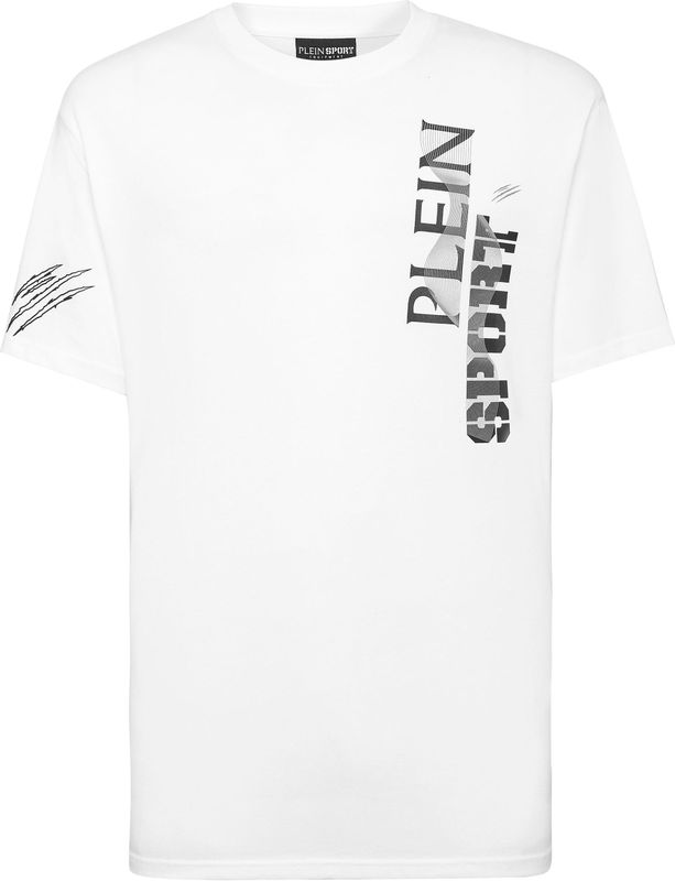 Plein Sport - T-shirt Round Neck SS Wave - Wit - Heren - Katoen