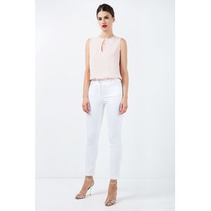 Lange Gabardine Broek - Wit - 5 Pocketbroek - Geweven Stretch