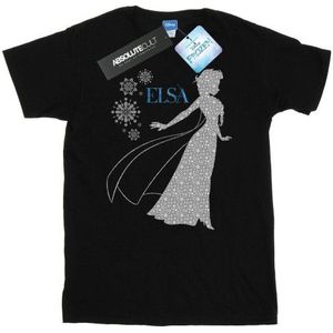 Li-cense - Disney Heren T-shirt - Frozen Elsa - Zwart - 100% Katoen