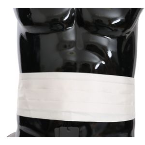 Dolce & Gabbana Witte Mannen Taille Riem 100% Zijde Cummerbund