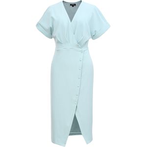 Asymmetrische zijde-dichtgeknoopte kruiskleedjurk