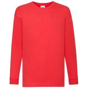 Fruit of the Loom - Effen T-shirt - Lange Mouwen - 100% Katoen - Voor Kinderen