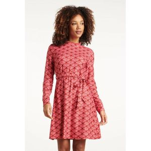 Smashed Lemon - Jurk - Rood en Roze - Lippenprint - Stretchstof