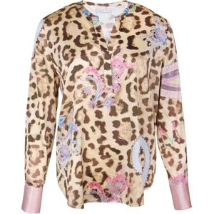 Mucho Gusto Zijden blouse monza leopard and paisley