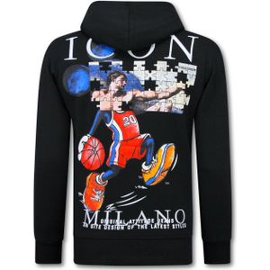 Top-Star Oversized hoodie met capuchon icon puzzel milano print