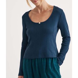 Nobodys Child - Pointelle - Pyjama Top - Blauw - Lange Mouwen