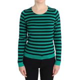 Dolce & Gabbana Dames Groene Zwarte Zijden Kasjmier Trui