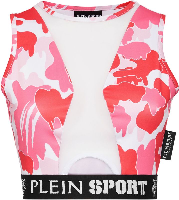 Plein Sport - Jogging Cropped Top - Veelkleurig - Mouwloos - Camouflage