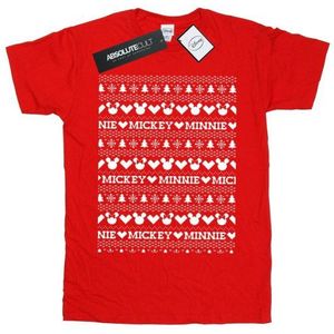Li-cense Disney heren mickey en minnie kerst fair isle t-shirt