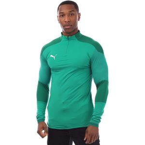Puma - Final Training - Top - Groen - ¼ Rits, Lange Mouwen, DRYCELL, Ademend Materiaal