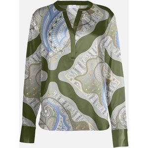 Mucho Gusto Zijden blouse monza groene paisley