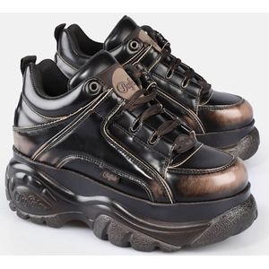 Buffalo 1339-14 Dames Sneakers Van Leer In Het Bruin