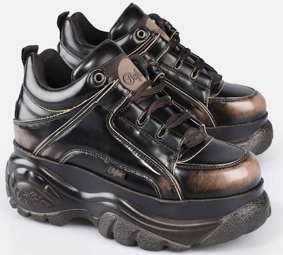 Buffalo 1339-14 Dames Sneakers Van Leer In Het Bruin