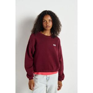 Sweater - Kersenrood - Katoen - Model Izubird - American Vintage