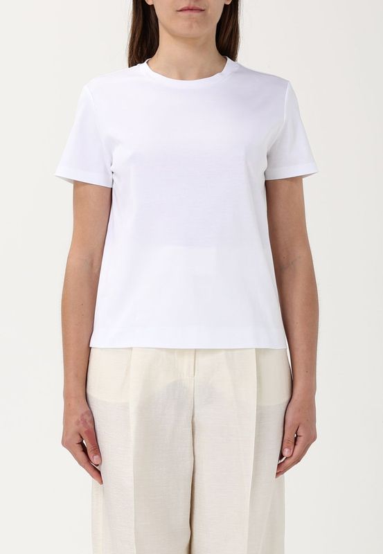 Katoenen T-shirt met ronde hals en korte mouwen