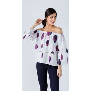 Top - Ecru - Zomertop - 100% Katoen - Off-the-shoulder