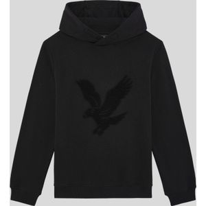 Lyle & Scott - Towelling Eagle Hoodie - Zwart - Jongens
