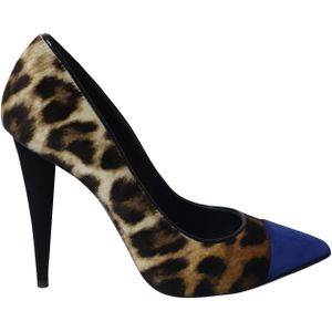 Giuseppe Zanotti Gespschoenen met Puntige Neus in Dierenprint Suède