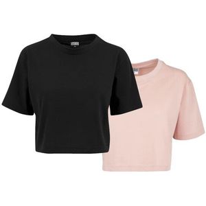 Urban Classics Dames kort oversized t-shirt (set van 2)
