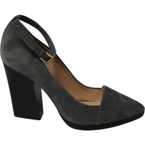 Tory Burch Blokhak Pumps in Grijs Suède
