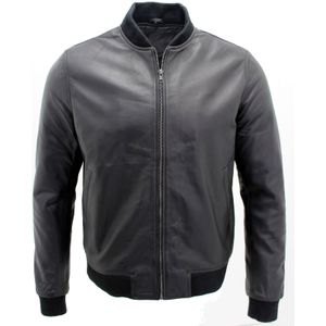 Varisty - Leren Bomberjack - Zwart