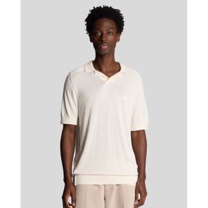 Lyle And Scott - Seam Tipped Knitted Polo Shirt - Wit - Heren Poloshirt