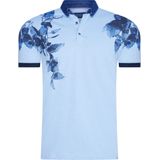 Marco Casette - Poloshirt Heren - Denim Lichtblauw - Opdruk - Italia Moda