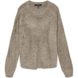 Vero Moda - Vmpuff LS O-neck Pullover - Taupe - Dames Trui